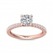 FlyerFit® 18K Pink Gold Micropave Engagement Ring