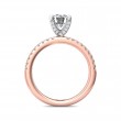 FlyerFit® 18K Pink Gold Shank And White Gold Top Micropave Engagement Ring