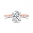 FlyerFit® 18K Pink Gold Shank And White Gold Top Micropave Engagement Ring