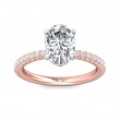 FlyerFit® 18K Pink Gold Shank And White Gold Top Micropave Engagement Ring