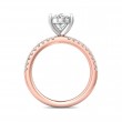 FlyerFit® 18K Pink Gold Shank And White Gold Top Micropave Engagement Ring