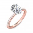 FlyerFit® 18K Pink Gold Shank And White Gold Top Micropave Engagement Ring