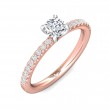 FlyerFit® 14K Pink Gold Shank And White Gold Top Micropave Engagement Ring