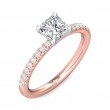 FlyerFit® 18K Pink Gold Shank And White Gold Top Micropave Engagement Ring