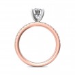 FlyerFit® 18K Pink Gold Shank And White Gold Top Micropave Engagement Ring