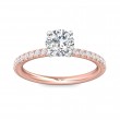 FlyerFit® 14K Pink Gold Shank And White Gold Top Micropave Engagement Ring