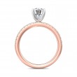 FlyerFit® 14K Pink Gold Shank And White Gold Top Micropave Engagement Ring