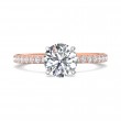 FlyerFit® 14K Pink Gold Shank And White Gold Top Micropave Engagement Ring