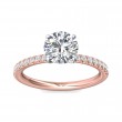 FlyerFit® 14K Pink Gold Shank And White Gold Top Micropave Engagement Ring