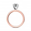 FlyerFit® 14K Pink Gold Shank And White Gold Top Micropave Engagement Ring