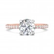 FlyerFit® 14K Pink Gold Shank And White Gold Top Micropave Engagement Ring