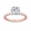 FlyerFit® 14K Pink Gold Shank And White Gold Top Micropave Engagement Ring