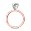 FlyerFit® 14K Pink Gold Shank And White Gold Top Micropave Engagement Ring