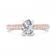 FlyerFit® 14K Pink Gold Shank And White Gold Top Micropave Engagement Ring