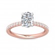 FlyerFit® 14K Pink Gold Shank And White Gold Top Micropave Engagement Ring