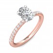 FlyerFit® 14K Pink Gold Shank And White Gold Top Micropave Engagement Ring