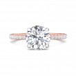 FlyerFit® 18K Pink Gold Shank And White Gold Top Micropave Engagement Ring