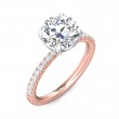 FlyerFit® 18K Pink Gold Shank And White Gold Top Micropave Engagement Ring