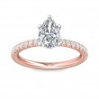 FlyerFit® 14K Pink Gold Shank And White Gold Top Micropave Engagement Ring