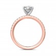 FlyerFit® 14K Pink Gold Shank And White Gold Top Micropave Engagement Ring