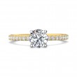 FlyerFit® 18K Yellow Gold Shank And White Gold Top Micropave Engagement Ring