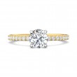 FlyerFit® 18K Yellow Gold Shank And White Gold Top Micropave Engagement Ring