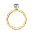 FlyerFit® 18K Yellow Gold Shank And White Gold Top Micropave Engagement Ring