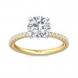 FlyerFit® 18K Yellow Gold Shank And White Gold Top Micropave Engagement Ring