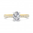 FlyerFit® 18K Yellow Gold Shank And White Gold Top Micropave Engagement Ring