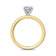 FlyerFit® 18K Yellow Gold Shank And White Gold Top Micropave Engagement Ring