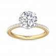 FlyerFit® 18K Yellow Gold Shank And White Gold Top Micropave Engagement Ring