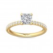 FlyerFit® 18K Yellow Gold Micropave Engagement Ring