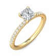 FlyerFit® 18K Yellow Gold Micropave Engagement Ring