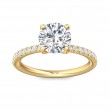 FlyerFit® 18K Yellow Gold Micropave Engagement Ring