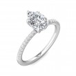 FlyerFit® 18K White Gold Micropave Engagement Ring