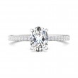 FlyerFit® 18K White Gold Micropave Engagement Ring