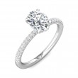 FlyerFit® 18K White Gold Micropave Engagement Ring