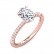 FlyerFit® 14K Pink Gold Micropave Engagement Ring