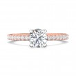 FlyerFit® 18K Pink Gold Shank And White Gold Top Micropave Engagement Ring