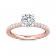 FlyerFit® 18K Pink Gold Shank And White Gold Top Micropave Engagement Ring