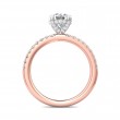 FlyerFit® 18K Pink Gold Shank And White Gold Top Micropave Engagement Ring