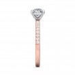 FlyerFit® 18K Pink Gold Shank And White Gold Top Micropave Engagement Ring