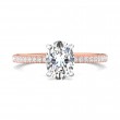 FlyerFit® 14K Pink Gold Shank And White Gold Top Micropave Engagement Ring