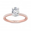 FlyerFit® 14K Pink Gold Shank And White Gold Top Micropave Engagement Ring