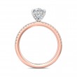 FlyerFit® 14K Pink Gold Shank And White Gold Top Micropave Engagement Ring