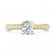 FlyerFit® 18K Yellow Gold Shank And White Gold Top Micropave Engagement Ring