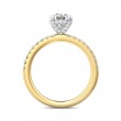 FlyerFit® 18K Yellow Gold Shank And White Gold Top Micropave Engagement Ring