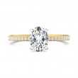 FlyerFit® 18K Yellow Gold Shank And White Gold Top Micropave Engagement Ring