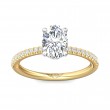 FlyerFit® 18K Yellow Gold Shank And White Gold Top Micropave Engagement Ring