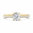 FlyerFit® 18K Yellow Gold Micropave Engagement Ring